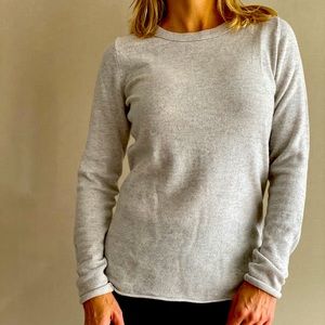 JCrew Italian cashmere grey scoop neck sweater, size S